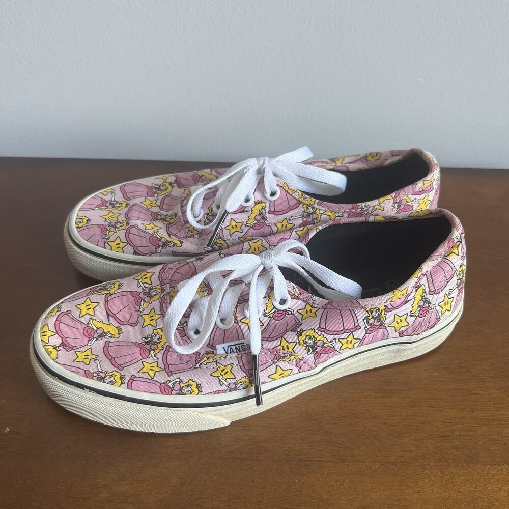 VANS Nintendo Princess Peach Pink Graphic Lace Up Women's Sneakers Size 6.5